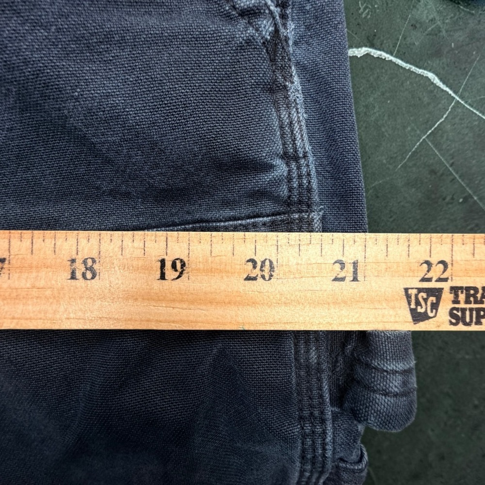 Carhartt Double Knee Carpenter Pants Mens 36 x 30 Black Faded Canvas Thrashed - Picture 7 of 15